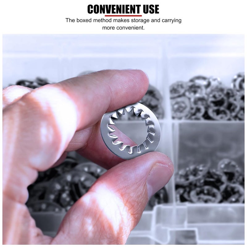 Mavaol Store Stainless Steel Washer Set, M3 M10, Serrated Internal Design, Anti Slip Vibration Resistant, Rusts Resistant, Sturdy Fasteners for Home and Industrial Use - Image 4